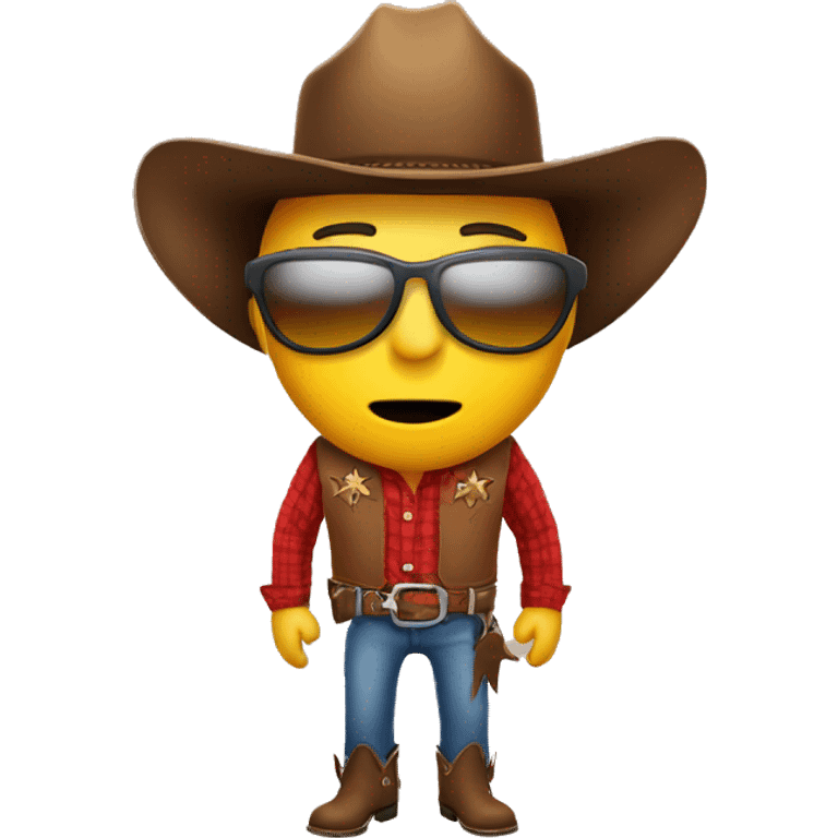 Cowboy sunglasses broken heart emoji