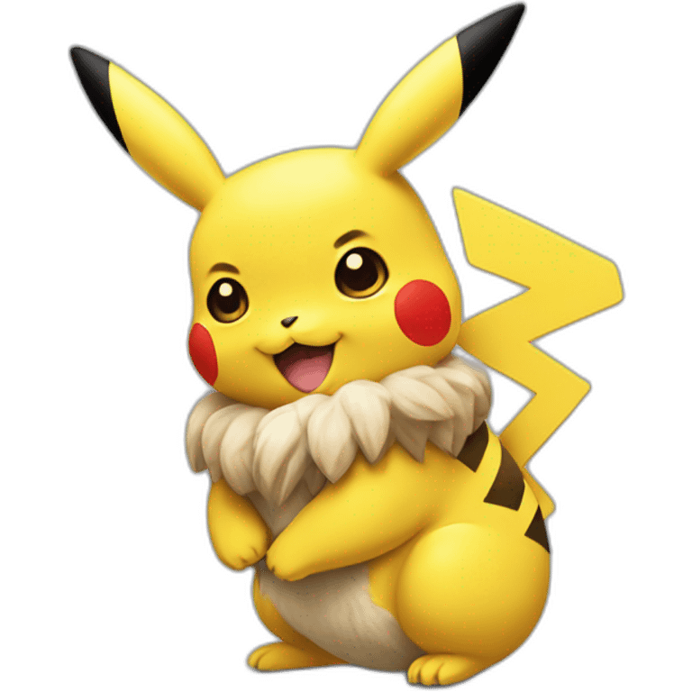 un pikachu avec un salamèche emoji