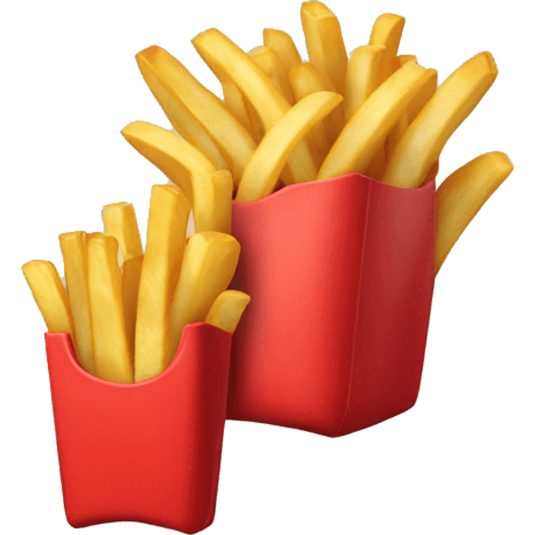 french fries, red case emoji