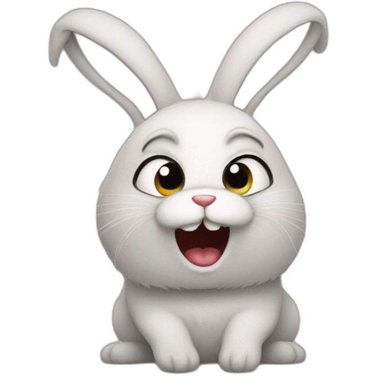 scared little silly bunny emoji