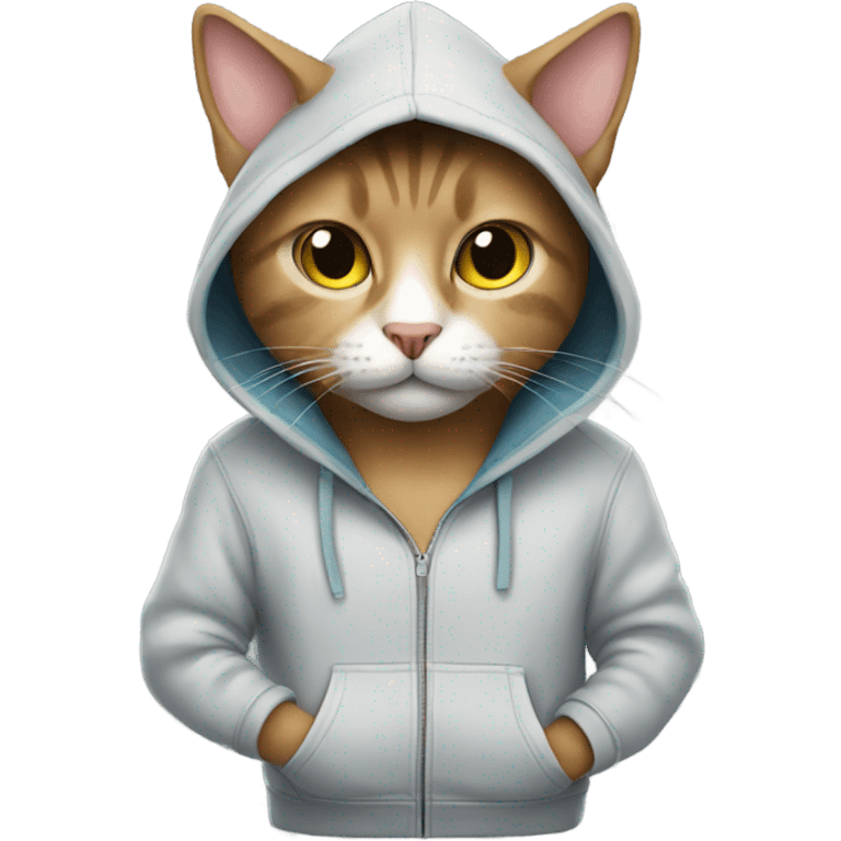 Cat wearing hoodie emoji