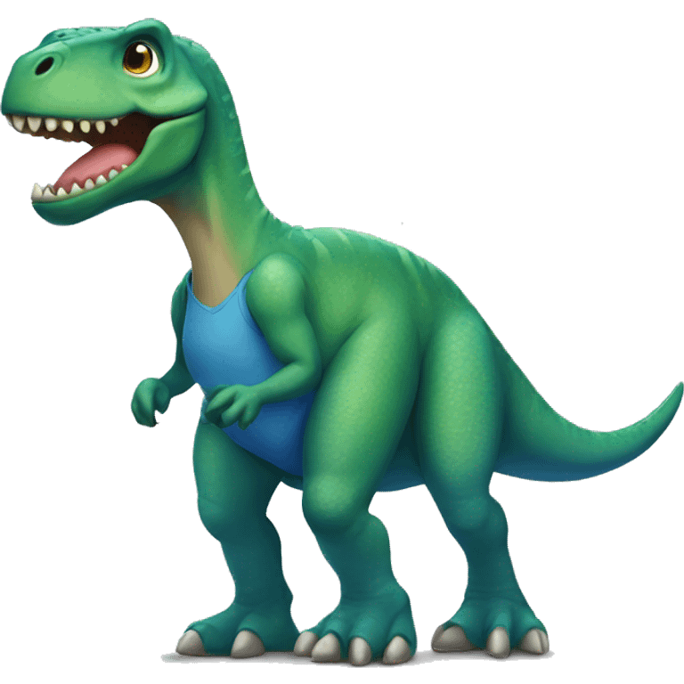 Dinosaur wearing blue skirt  emoji