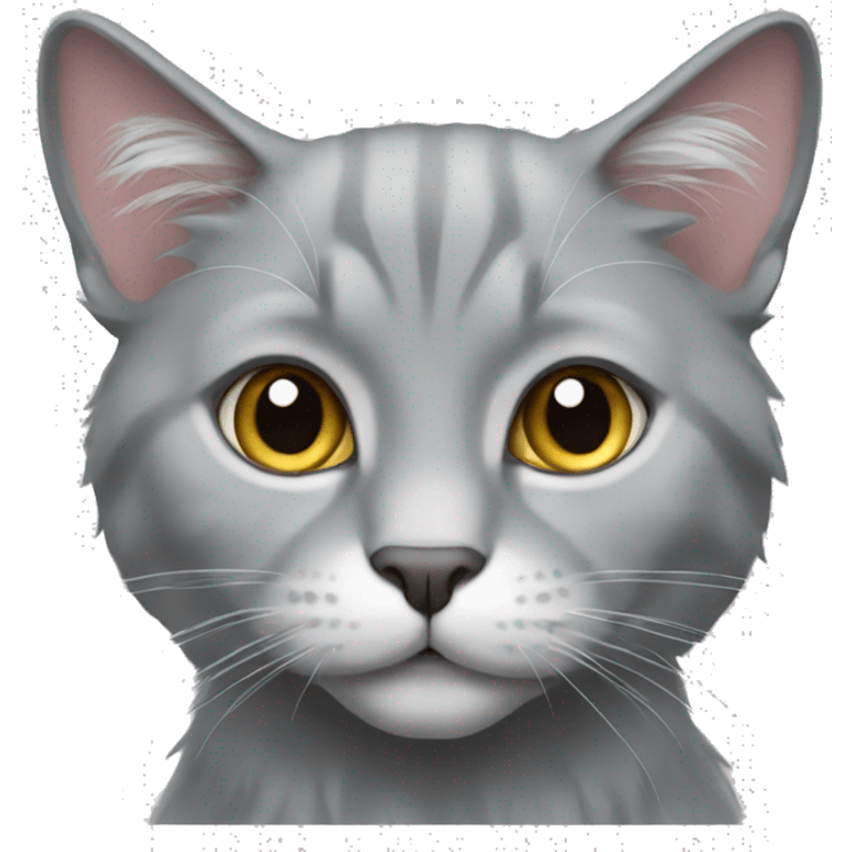 cat, grey, britsh long hair emoji