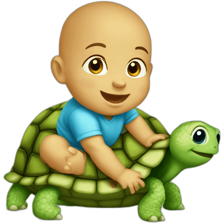 Baby on turtle emoji