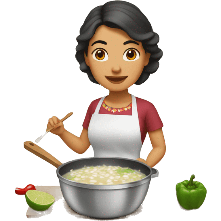 Mexican woman cooking pozole emoji