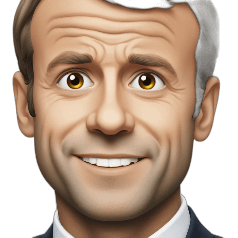 Emmanuel Macron riant emoji