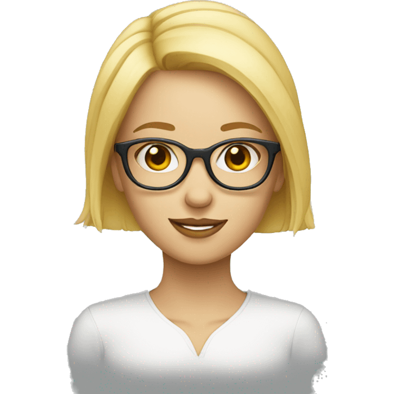 Fille blonde à lunette emoji