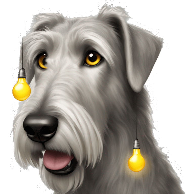  Irish wolfhound dog and christmas light bulbs emoji