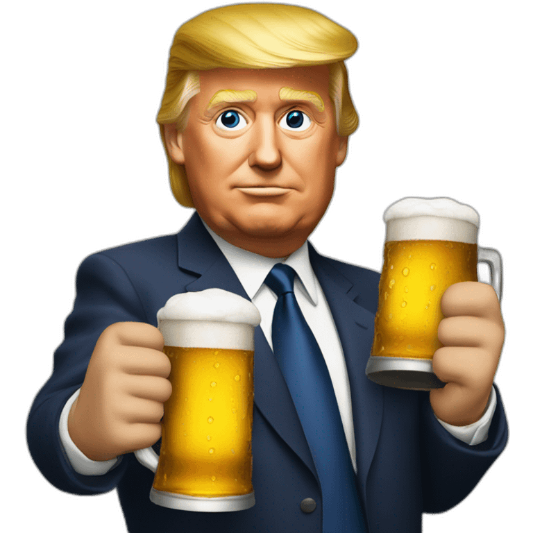 trump hold a beer emoji