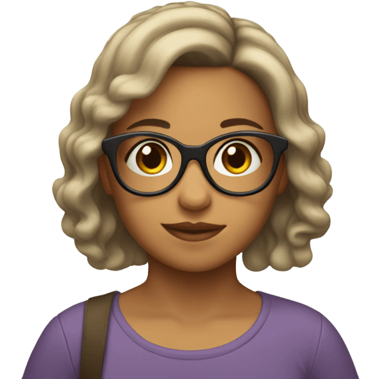 Girl with glasses on,butterfly haircut, Latina  emoji