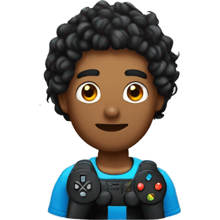 Gamer con cabello rizado emoji