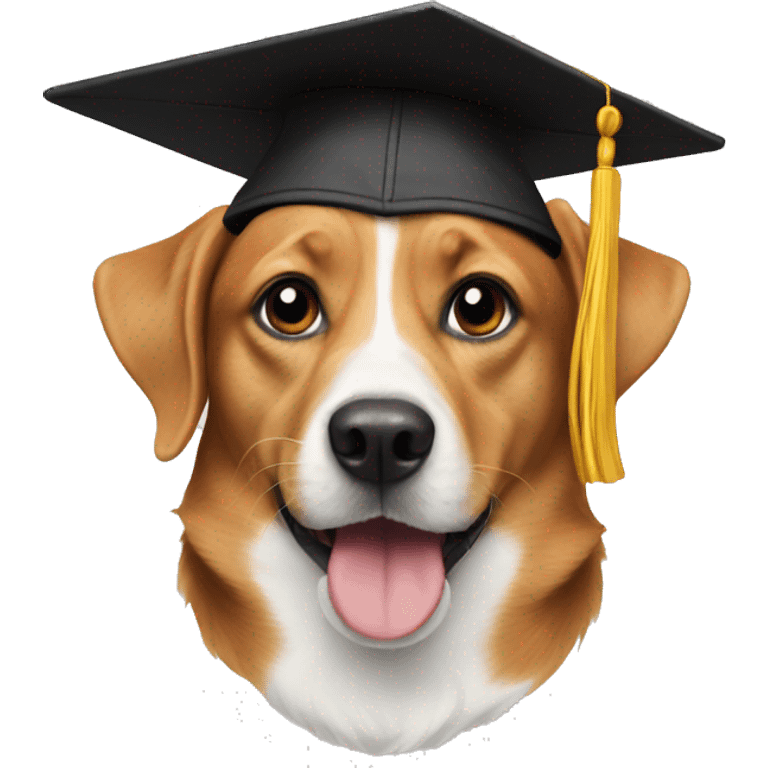 dog graduation cap emoji