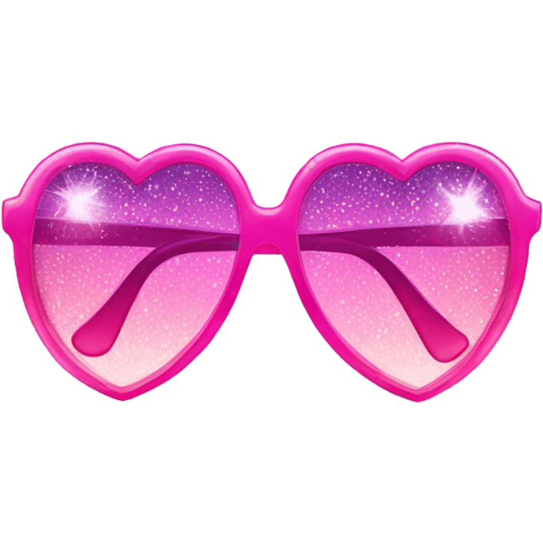 Pink ombre heart shaped glasses with glitter  emoji