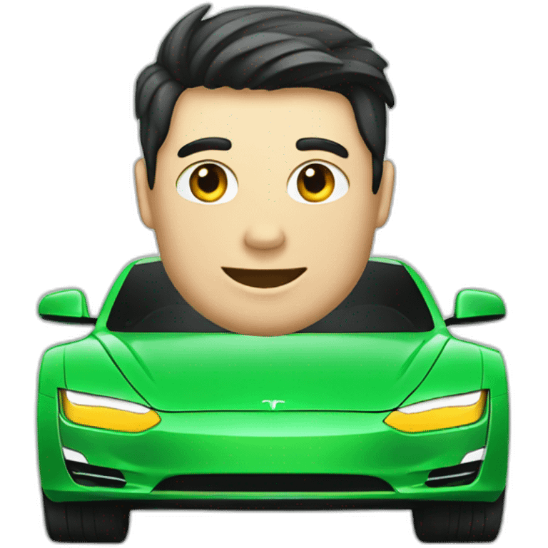 Green Tesla car emoji