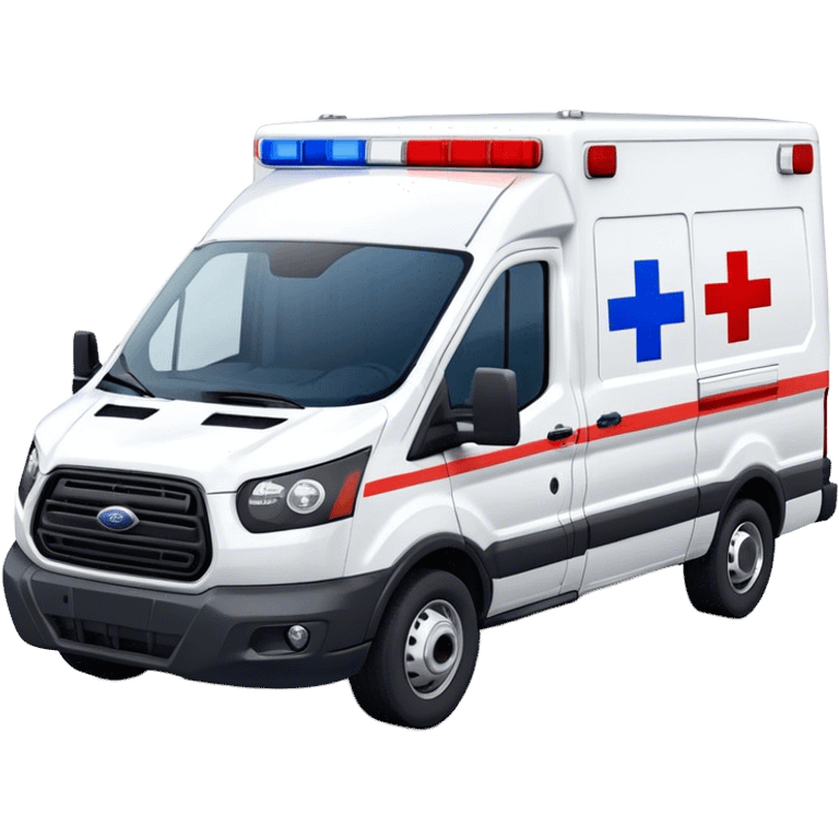 Ambulance - Ford Transit 350 (Model Year: 2021) (Iconic colour: White with red and blue lights) emoji