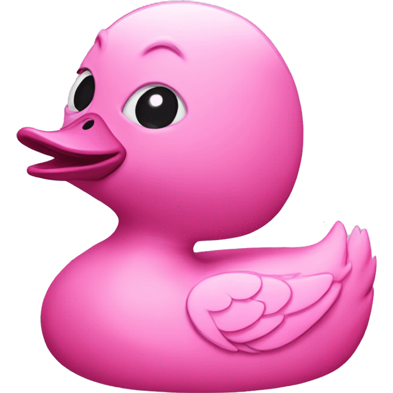 A pink duck mix with an alien emoji