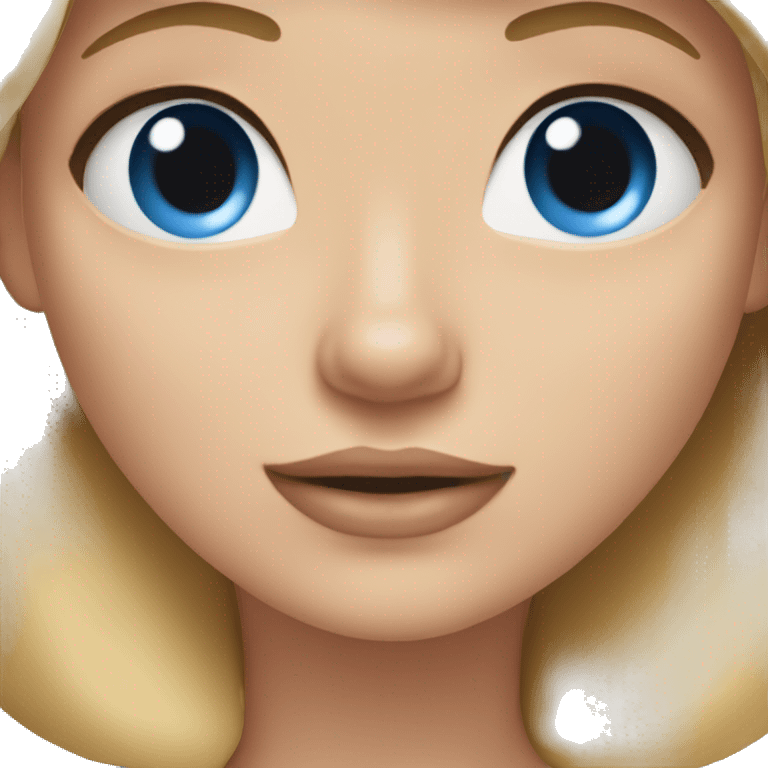 girl with blonde hair and blue eyes and beagle emoji