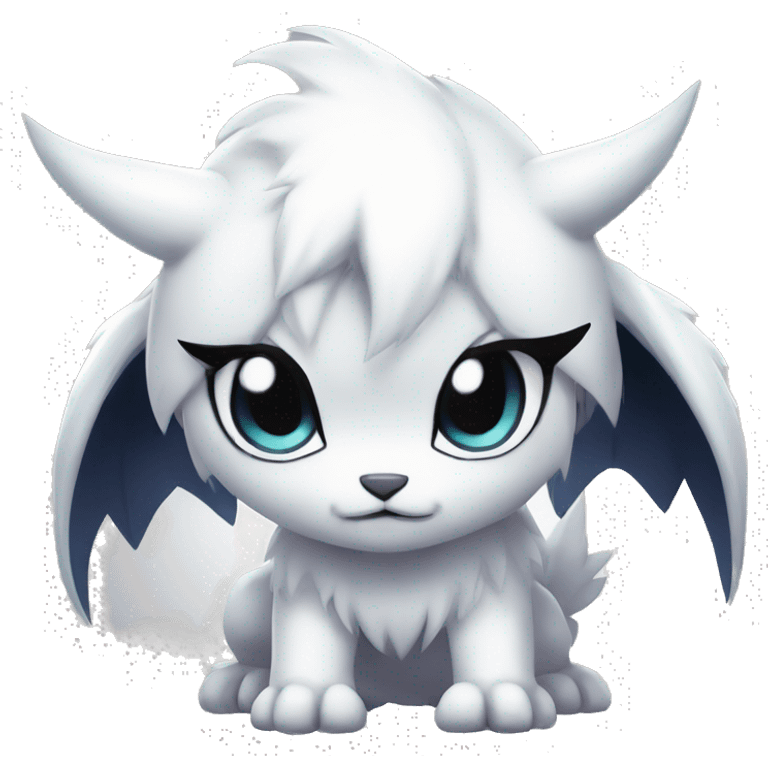 Edgy Cool Kawaii Chibi Baby Absol-Pokémon Full Body emoji