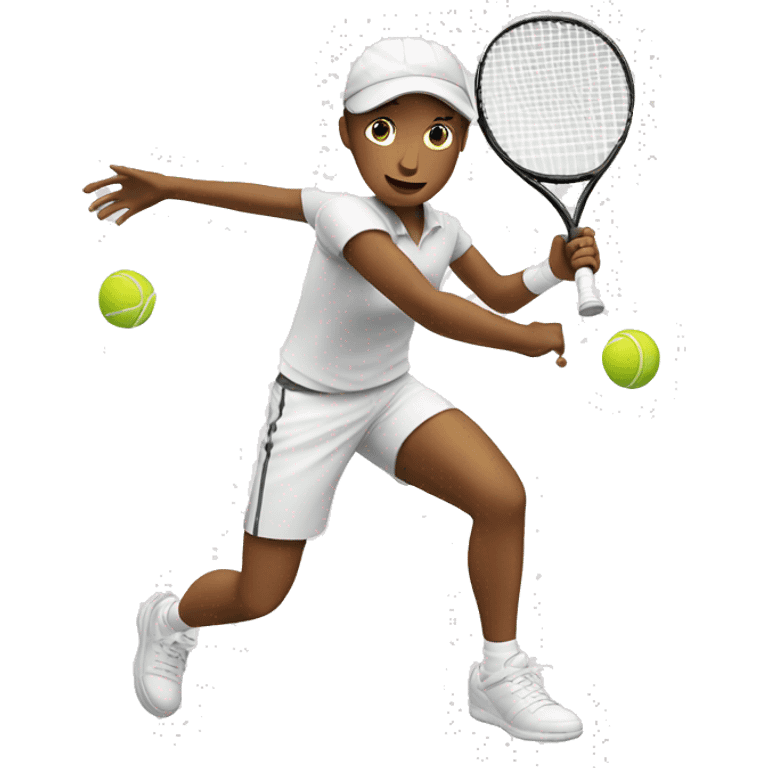 Tennis player playing tennis white emoji