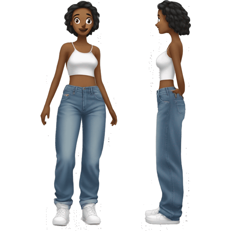 Low rise baggy jeans emoji