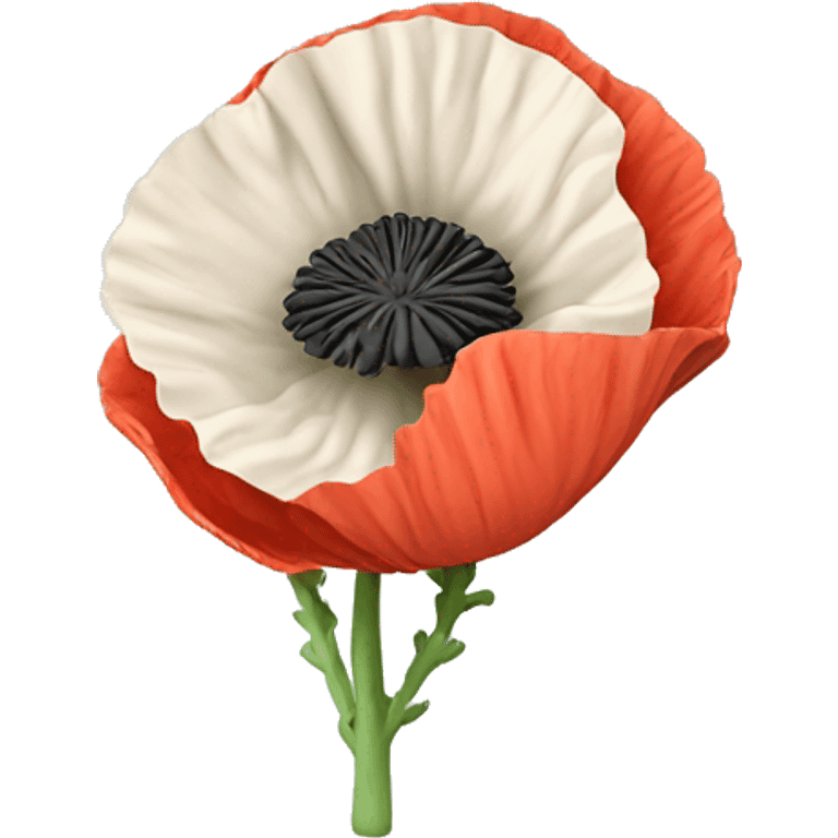 Poppy flower with brain  emoji