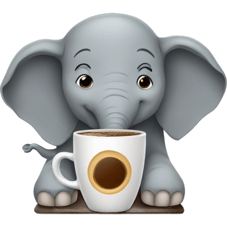 elephant and coffee emoji