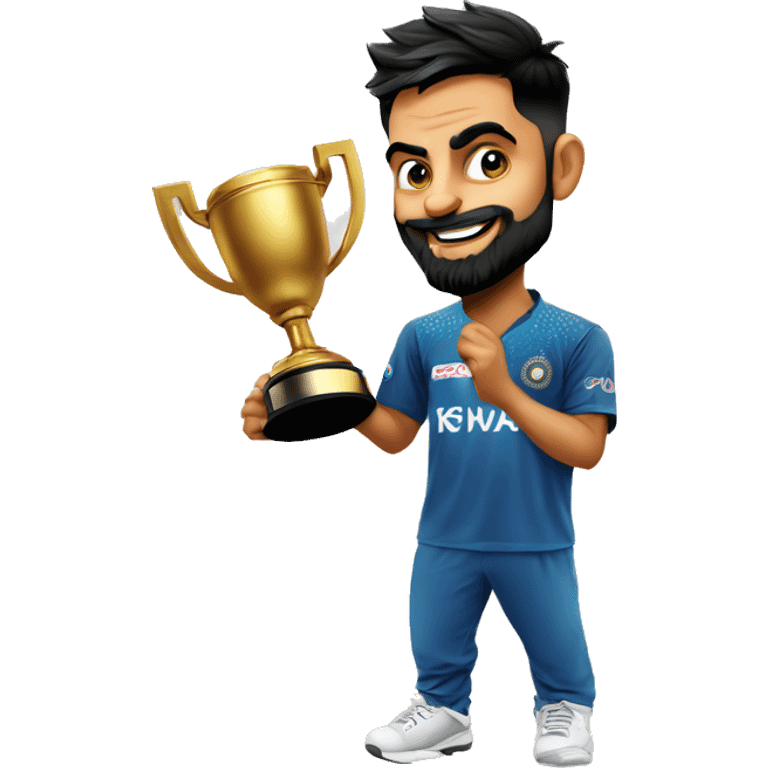 Virat Kohli lifting a trophy emoji