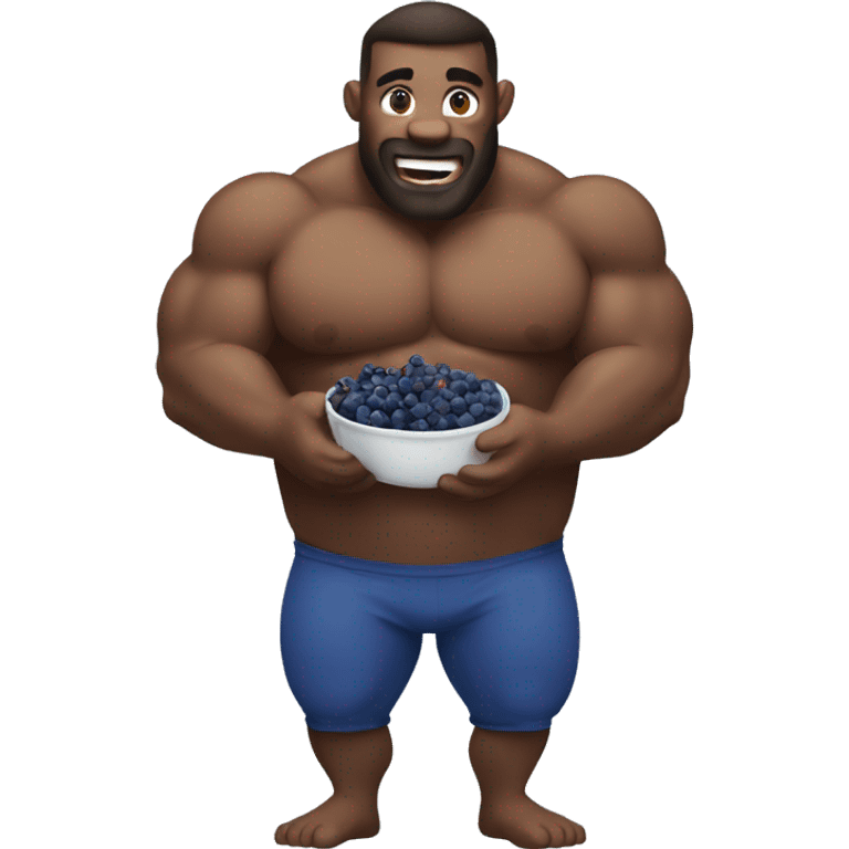 Buff guys eating blueberries  emoji