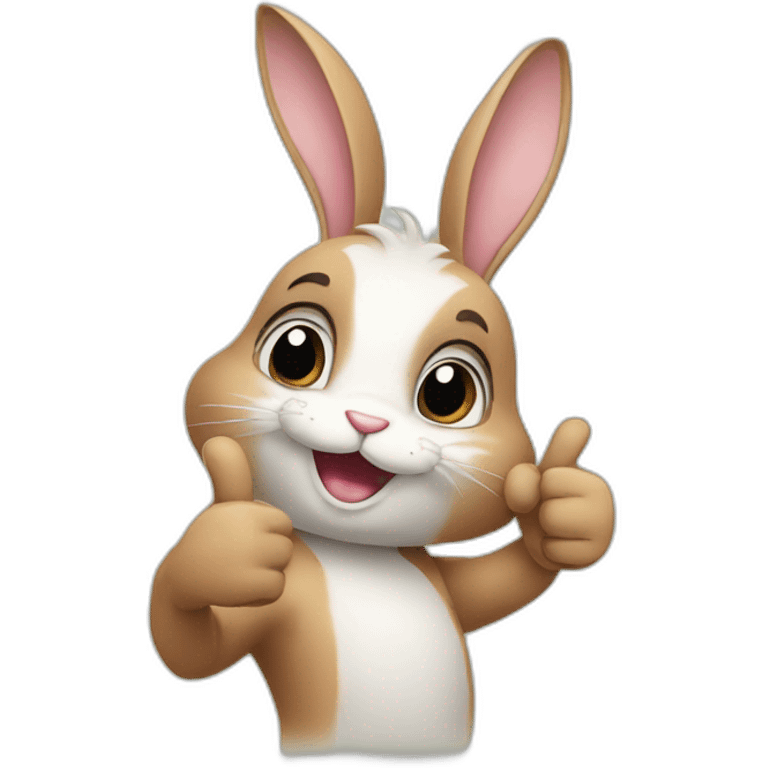 Cute rabbit thumbs up emoji