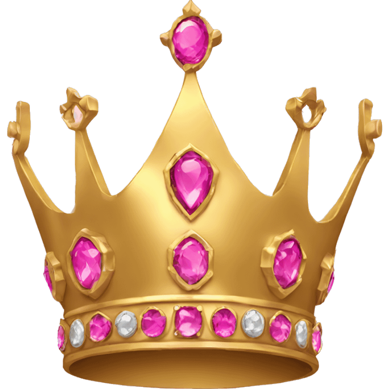 Gold crown with pink jewel emoji