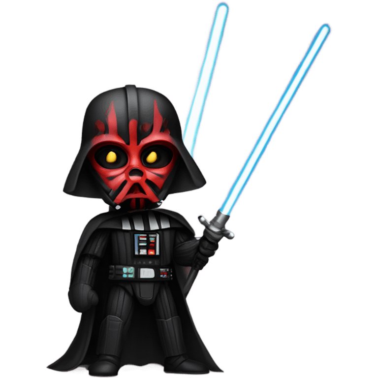 Darth Vader with a saber staff like Darth maul has emoji