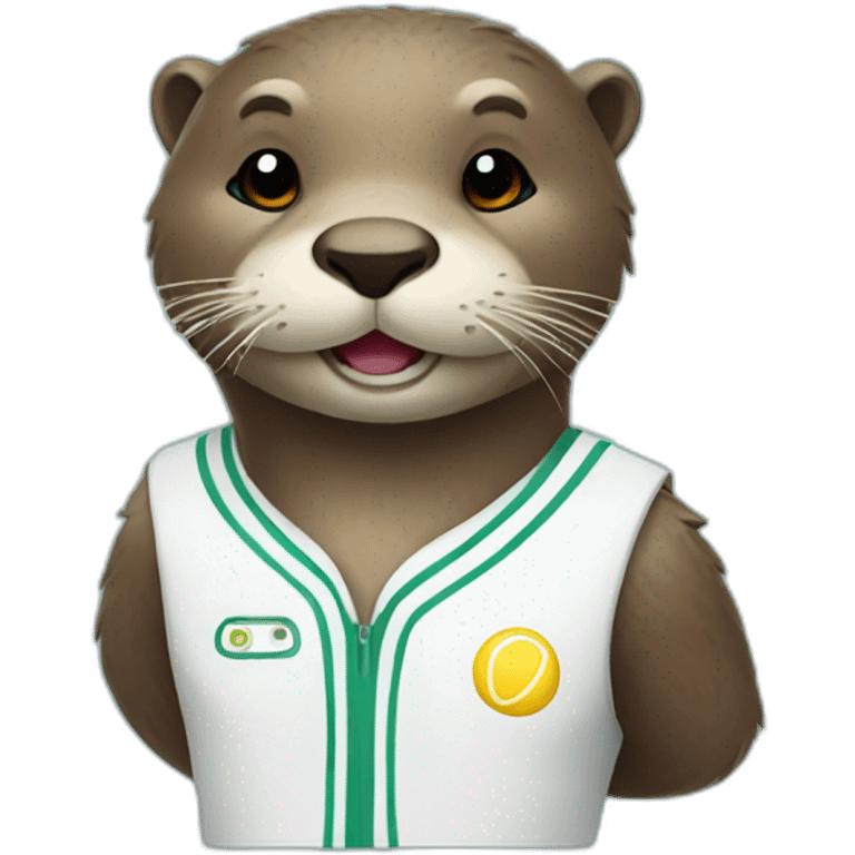 Otter in tennis uniform emoji