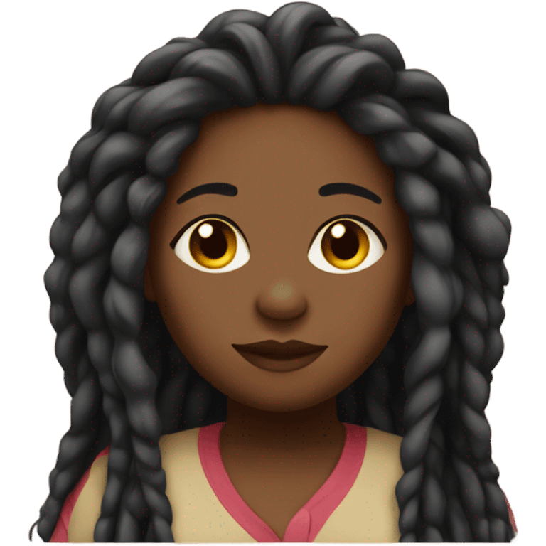 fat black girl with dreads emoji