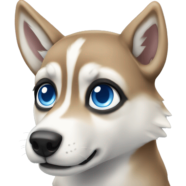 Fawn husky with blue eyes  emoji