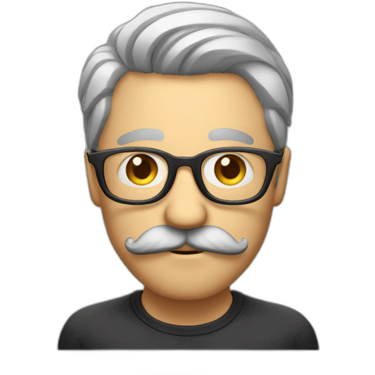 glasses and mustache man with a judging look on his face emoji