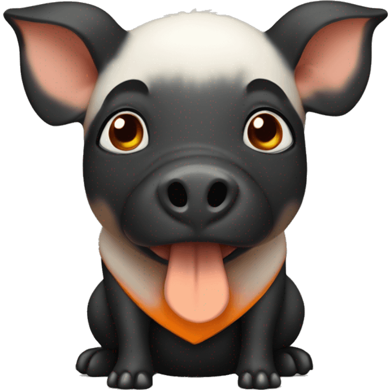 black with orange guniea pig emoji