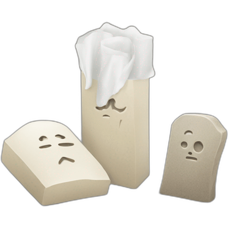 tissues and gravestones emoji