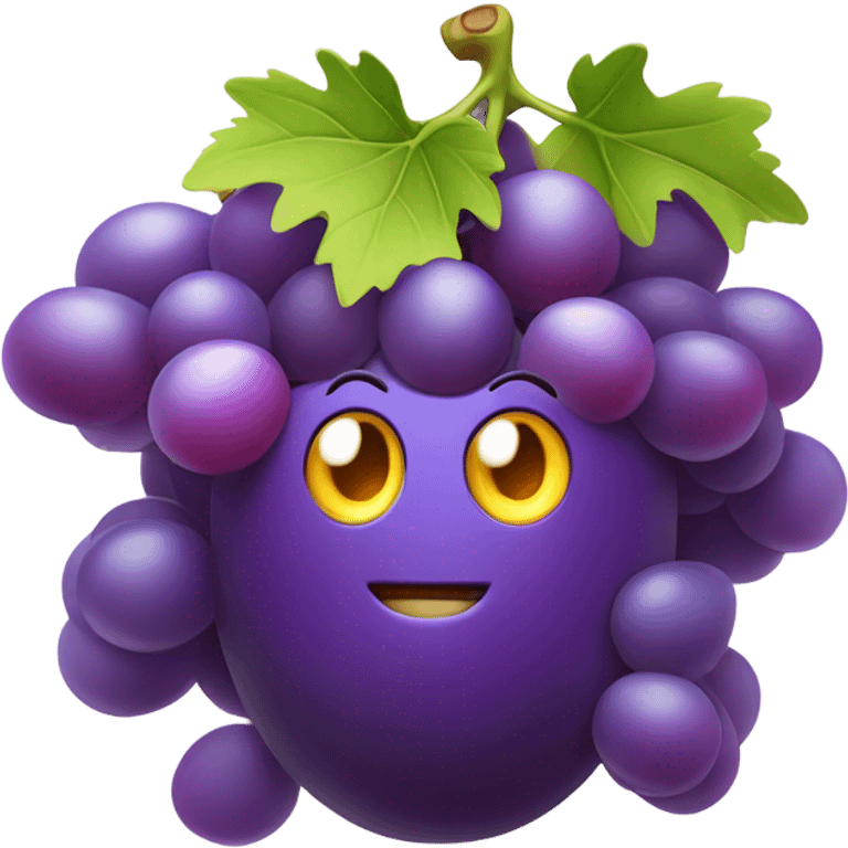 Make an emoji of a grape shooting lazers feom its eyes emoji