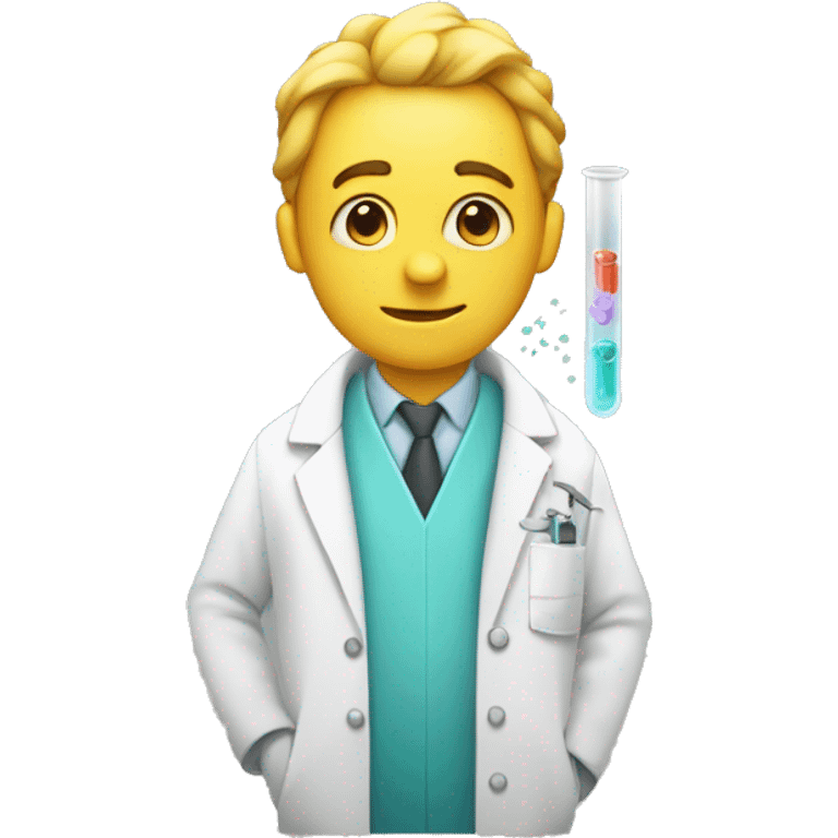 test tube, gear, and lab coat emoji