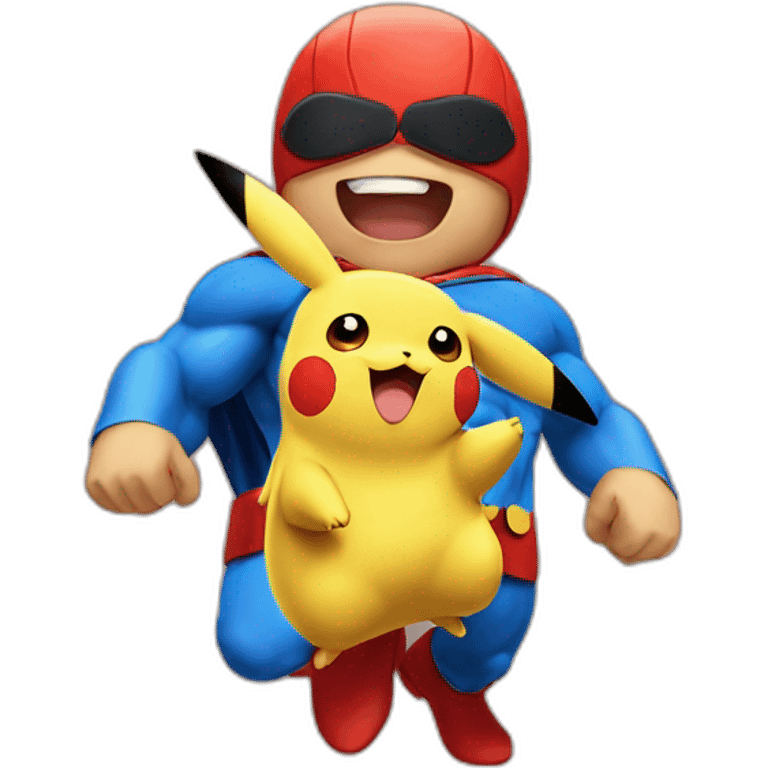 pikachu super man emoji