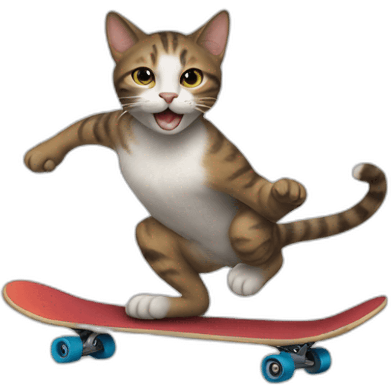 Cat skateboarding emoji