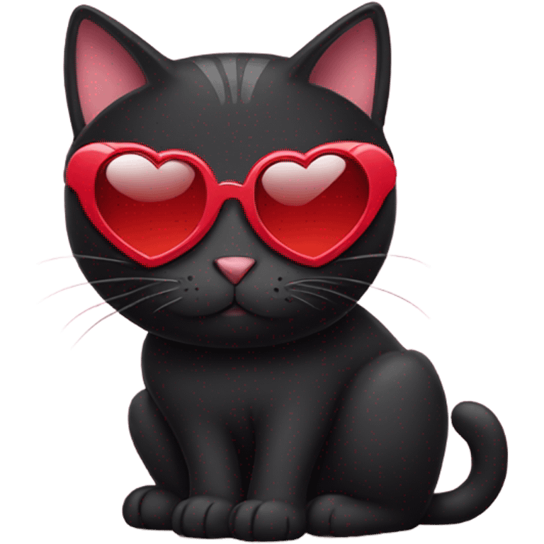 Black cat with heart sunglasses emoji