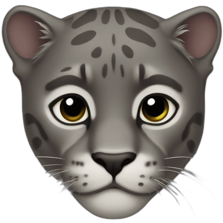 A TOK emoji of a black panther, white background emoji