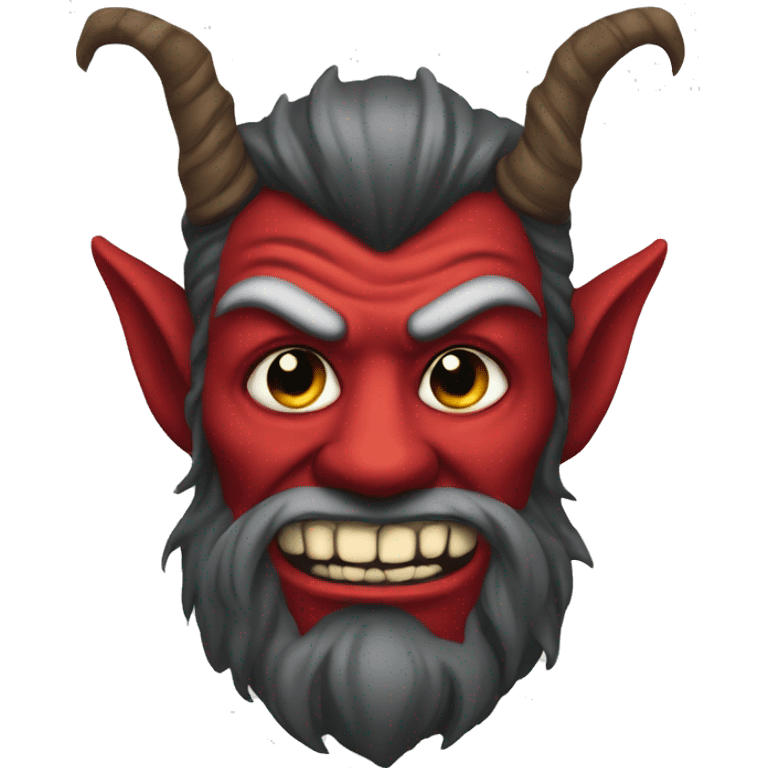 Evil Krampus in a red robe emoji