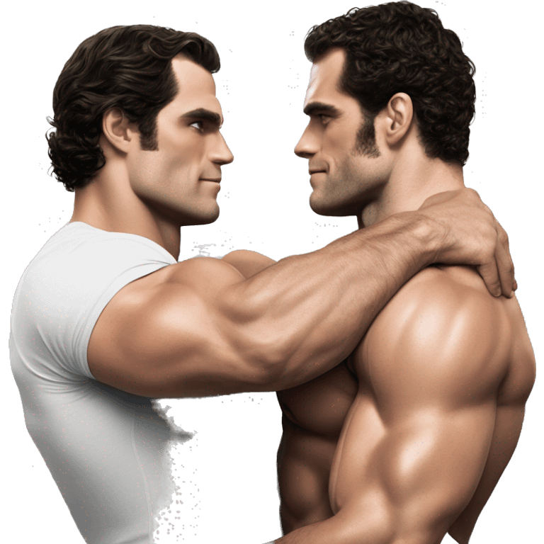  Henry cavill and henry cavill bodybuilders hug realistic emoji