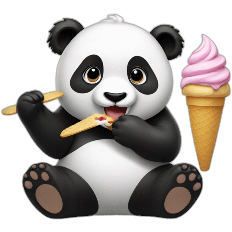 Panda eating ice cream emoji