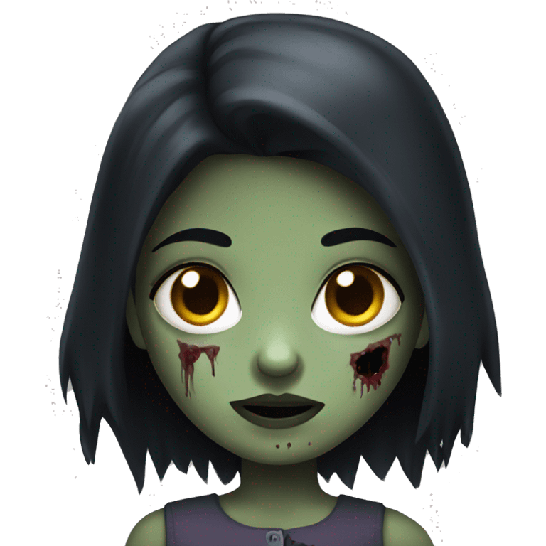 Girl Zombie with black hair emoji