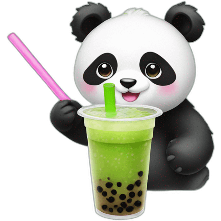 Panda with a bubble tea emoji