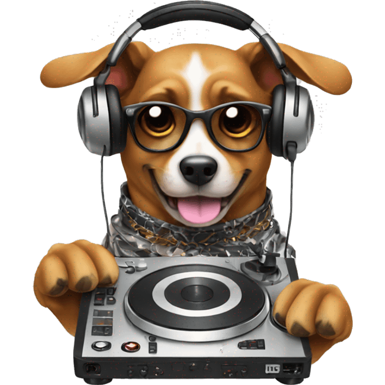 Dog djing emoji