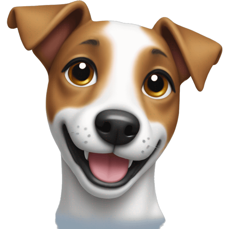 Jack Russell dog smiling emoji